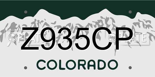 Z935CP Colorado License Plate