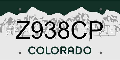 Z938CP Colorado License Plate