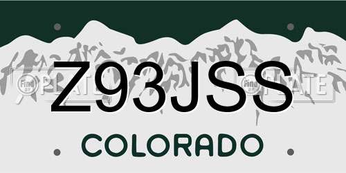 Z93JSS Colorado License Plate