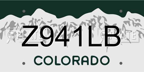 Z941LB Colorado License Plate