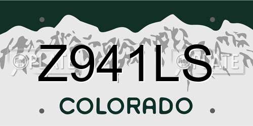 Z941LS Colorado License Plate