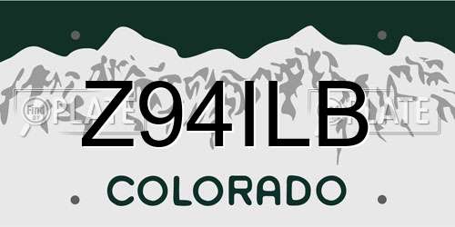 Z94ILB Colorado License Plate