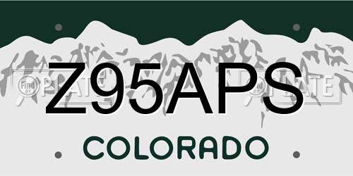 Z95APS Colorado License Plate