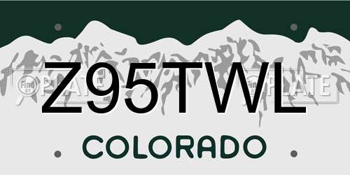 Z95TWL Colorado License Plate