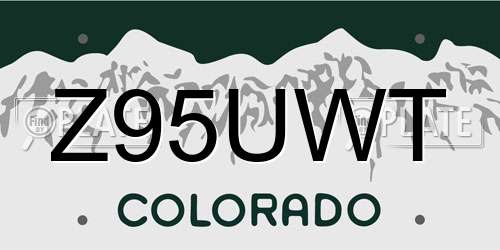 Z95UWT Colorado License Plate