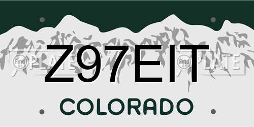 Z97EIT Colorado License Plate