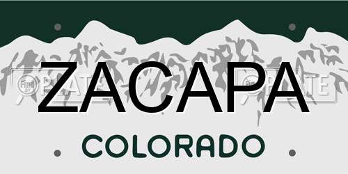 ZACAPA Colorado License Plate