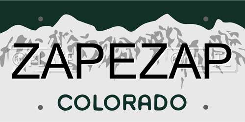 ZAPEZAP Colorado License Plate