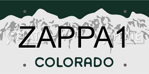 ZAPPA1 Colorado License Plate
