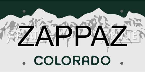 ZAPPAZ Colorado License Plate