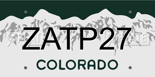 ZATP27 Colorado License Plate