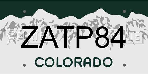 ZATP84 Colorado License Plate