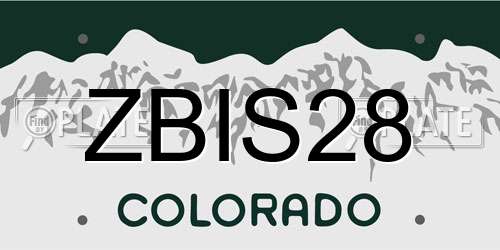 ZBIS28 Colorado License Plate