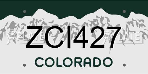ZCI427 Colorado License Plate