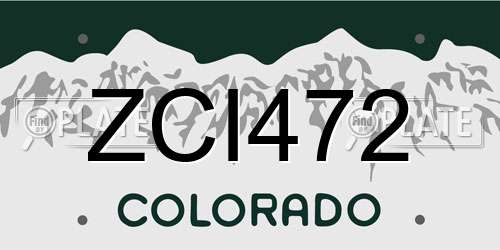 ZCI472 Colorado License Plate