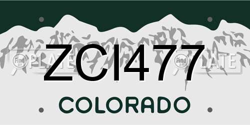ZCI477 Colorado License Plate