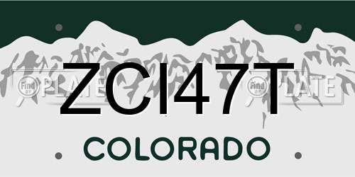 ZCI47T Colorado License Plate