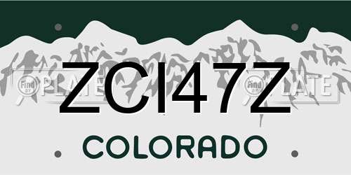 ZCI47Z Colorado License Plate