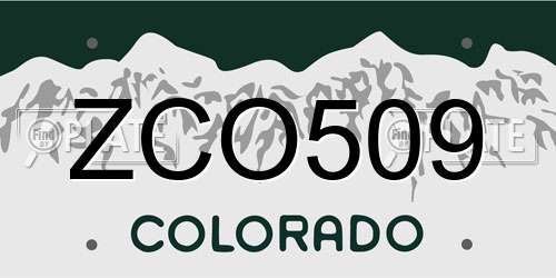 ZCO509 Colorado License Plate