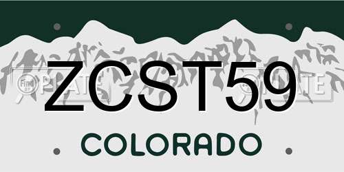 ZCST59 Colorado License Plate