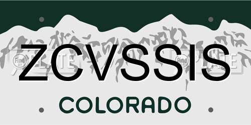 ZCVSSIS Colorado License Plate