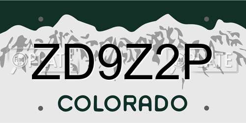 ZD9Z2P Colorado License Plate