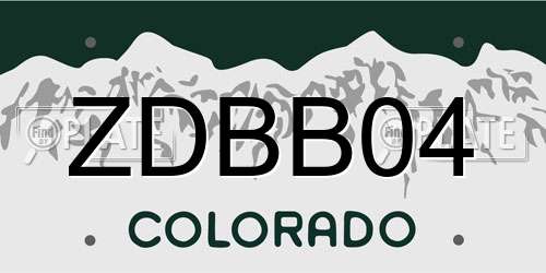 ZDBB04 Colorado License Plate