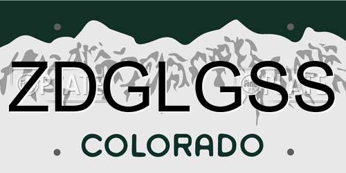 ZDGLGSS Colorado License Plate