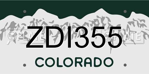 ZDI355 Colorado License Plate