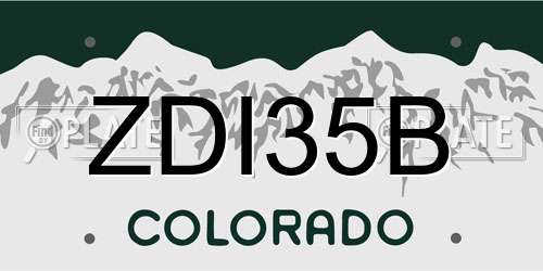 ZDI35B Colorado License Plate