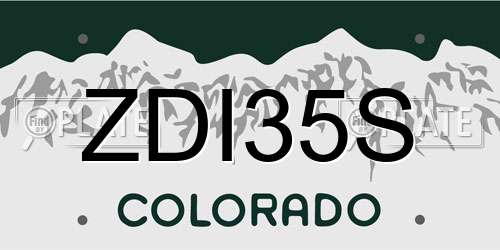 ZDI35S Colorado License Plate