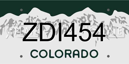 ZDI454 Colorado License Plate