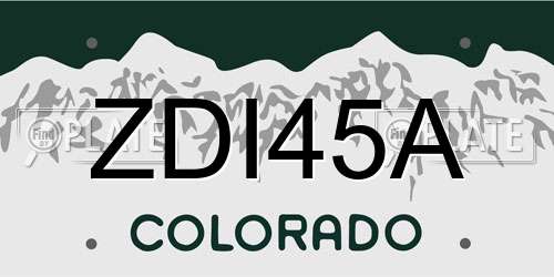 ZDI45A Colorado License Plate