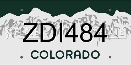 ZDI484 Colorado License Plate