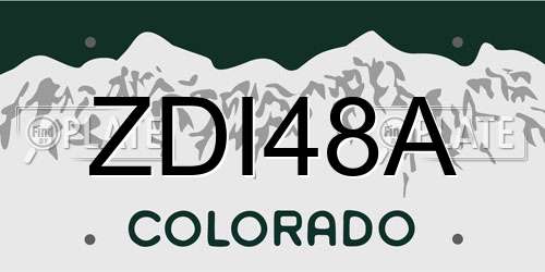 ZDI48A Colorado License Plate