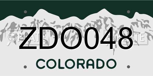ZDO048 Colorado License Plate
