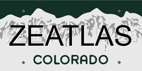 ZEATLAS Colorado License Plate