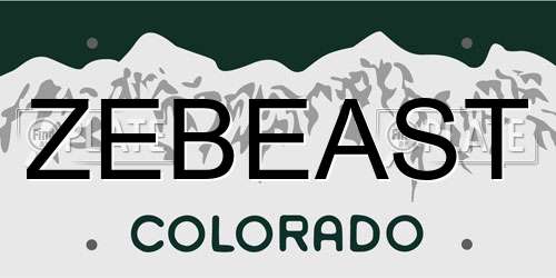 ZEBEAST Colorado License Plate