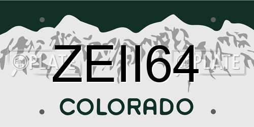 ZEII64 Colorado License Plate