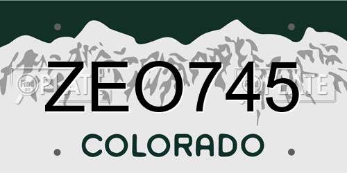 ZEO745 Colorado License Plate
