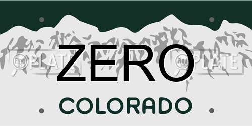 ZERO Colorado License Plate
