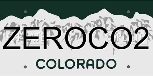 ZEROCO2 Colorado License Plate