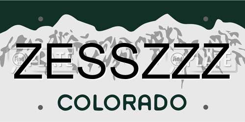ZESSZZZ Colorado License Plate