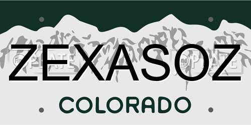 ZEXASOZ Colorado License Plate