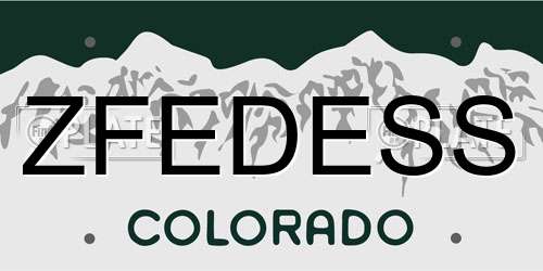 ZFEDESS Colorado License Plate