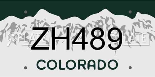 ZH489 Colorado License Plate