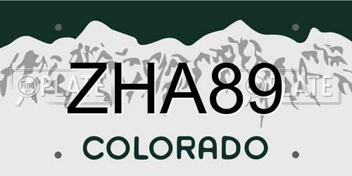 ZHA89 Colorado License Plate