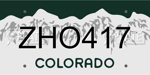 ZHO417 Colorado License Plate