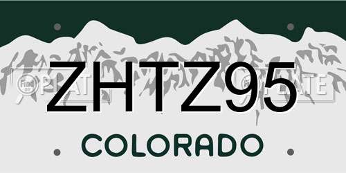 ZHTZ95 Colorado License Plate