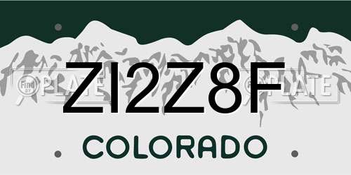 ZI2Z8F Colorado License Plate